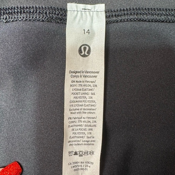 Lululemon Wunder Train High Rise Tight Athletic Legging Black Graphic Logo 14 - Picture 10 of 10
